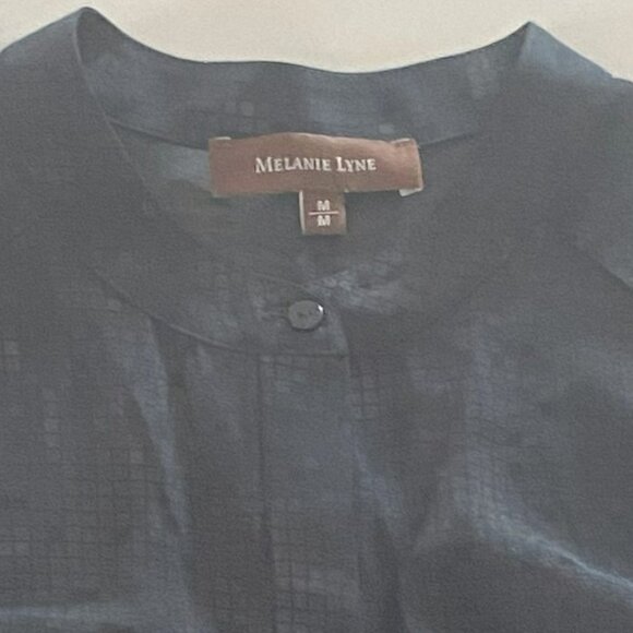 Melanie Lyne - Sleeveless, Black Patterned, Lightweight Top, Size M - Picture 4 of 7